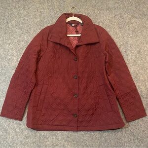 Lands End Womens Primaloft Packable Jacket Size 18 Burgundy Quilted‎ Barn New